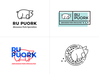 Ru Puork Identity #1 butcher ham identity logo pig pork sausage