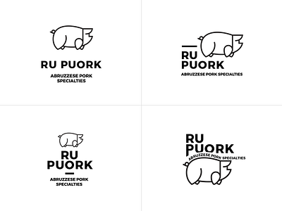 Ru Puork Identity #2 ham identity logo pig pork sausage