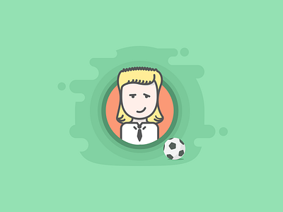Offifa icon ball football hairstyle icon illustration man mullet soccer vector