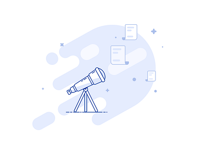 Documents missing empty state files illustration search telescope vector