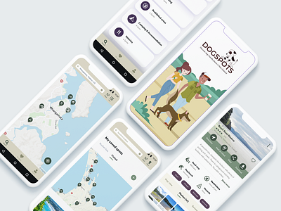 Dogspots mobile app branding logo mobile app prototype research ui ux wireframes