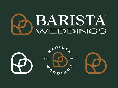 Barista Weddings b brand branding design graphic heart icon logo logo designer logodesign logotype logotype designer logotypes mark ring symbol weddings