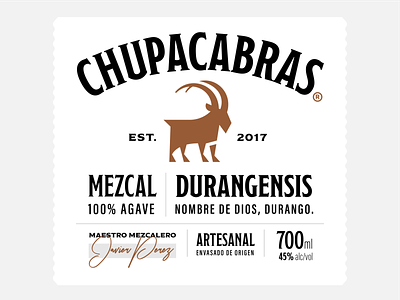Chupacabras Mezcal design designer goat icon labeldesign lockup logo logo design logotype mark mezcal symbol typo