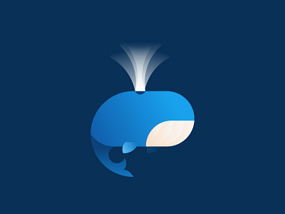 Blue whale. animal illustration inv logo vector