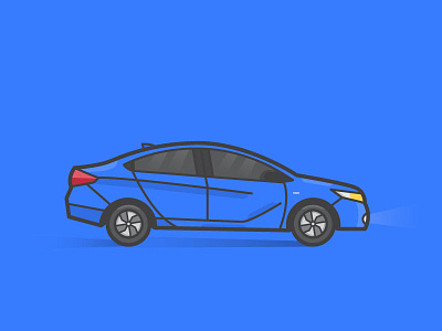 Honda City blue car challenge color daily design flat honda illustration palette
