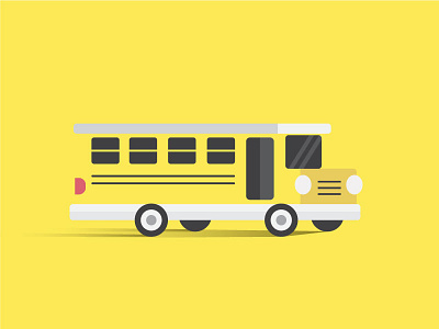 Bus bus challenge color daily design flat illustration palette yellow