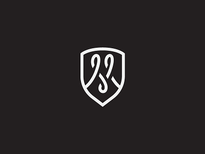 M Shield II color design flat guidelines icon logo logotype mark minimal simple