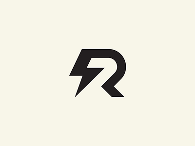 R2 design icon letter logo logotype r symbol thunder