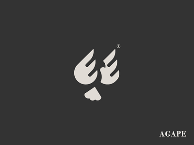 Agape bird logo design dove dove logo logo negative space white