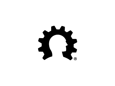 Man + Gear (Available) automation design engine gear logo robotics symbol