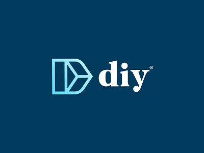 Diy blue design diy geometric icon letter d logo logotype serif symbol