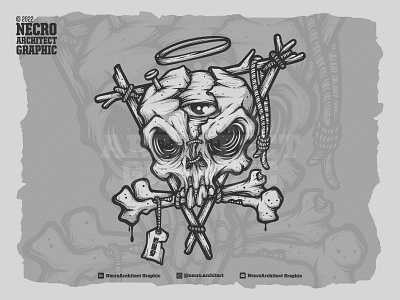 The Mind's Eye art character graphic illustration skull vector