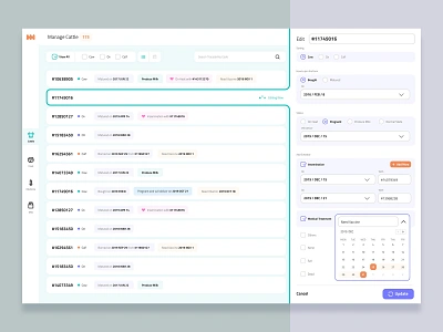 Manage Cattle Farm Design on Shutterstock app application calendar checkbox design dropdown filter form infographic list management radiobutton search status table tabs ui ux vector web design