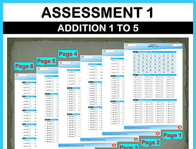 Math Addition Assessment 1 For Elementary and Primary School branding math addition assessment