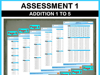 Math Addition Assessment 1 For Elementary and Primary School