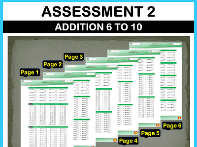 Math Addition Assessment 2 For Elementary and Primary School