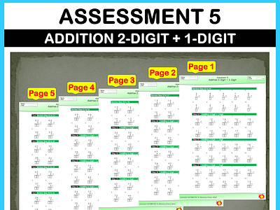 Math Addition Assessment 5 For Elementary and Primary School