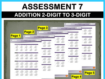 Math Addition Assessment 7 For Elementary and Primary School branding