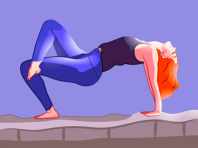 Earthshine Yoga Illustration fitness health illustration vector woman