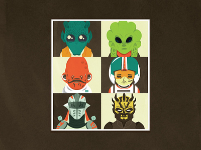 Star Wars Poster admiral ackbar design durge greedo illustration plo koon savage opress wedge antilles