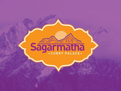 Sagarmatha Curry Palace Logo branding design himalayas logo restaraunt