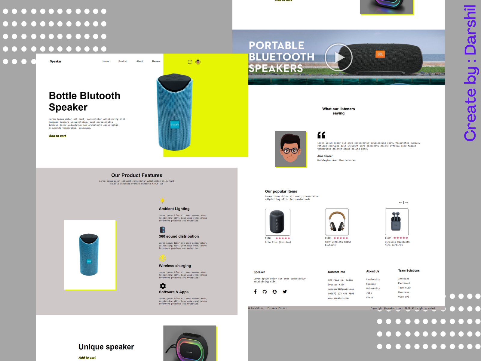 Speaker Website Design by Darshil Patel on Dribbble