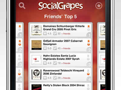 SocialGrapes Render Wine Lists app cards ios landing lists navigation recommendations render socialgrapes wine