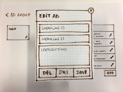 Edit Ad adgroup paper prototyping sem ui