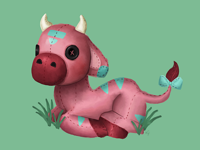 Plushie Cow cow cute cute art illustration ipad plushie procreate stuffed animal