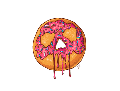 Skelly Donut cute donut doughnut food illustration illustrator procreate skeleton
