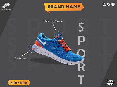 Sample Poster for shoe brand brand branding design graphic design post shoe socialmedia