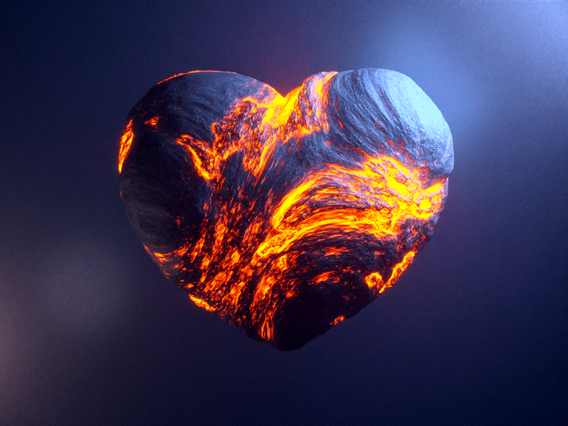 Molten Passion 3d abstract animated animation blender fiery heart heartbeat lava loop