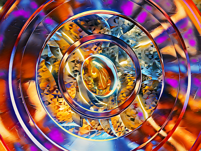 Convergence 3d abstract blender colorful droplet experiment glass