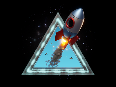 Diamond Rocket 3d blender portal rocket space spaceship triangle