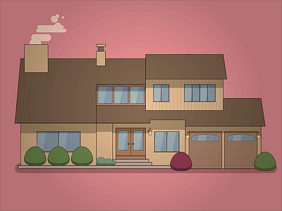 Home building clean flat home house illustration illustrator line outline simple vector
