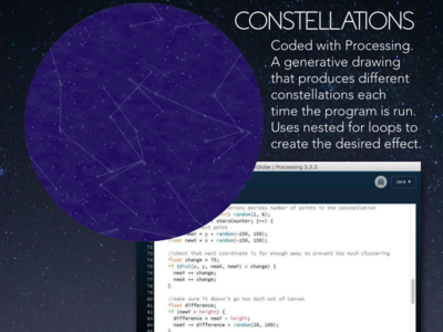 Constellations Program design java processing programmer programming