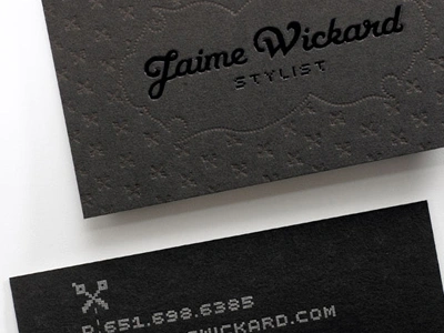 Jaime Wickard Stylist Logo and Business Cards brand identity branding business cards cards identity letterpress logo stylist westwerk