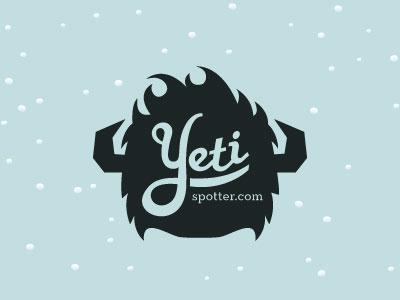 Yeti Spotter holiday logo snow typography winter yeti