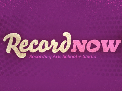 Ww Recordnow Dribbble1 logo music school recordnow retro texture typography westwerk