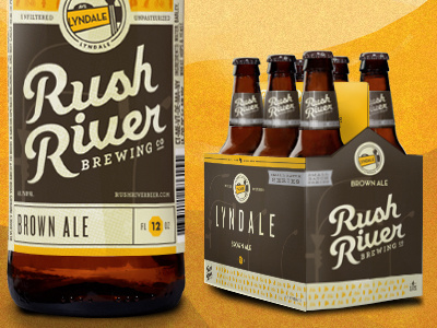 Lyndale Brown Ale ale beer lyndale brown ale package design packaging rush river