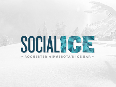 SocialICE blue cold ice bar icy logo logo design minnesota rochester socialice winter