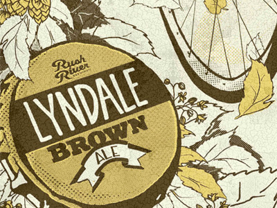 Lyndale Brown Poster beer bike brown ale fall leaves lyndale poster poster design rush river texture
