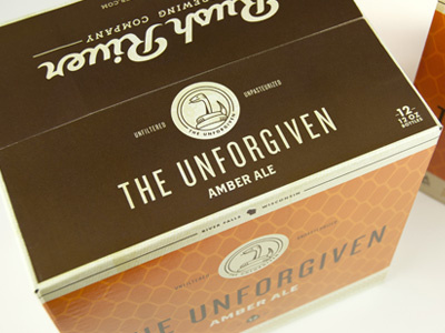The Unforgiven ale beer icon logo design package design packaging rush river snake