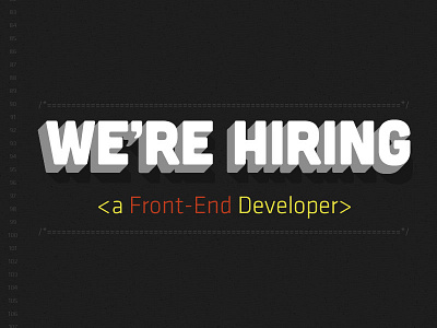 We're Hiring a Front-End Developer developer front end dev hiring job opening werkpress westwerk wordpress