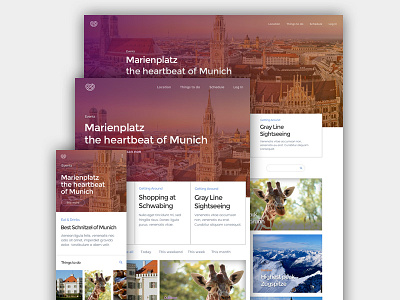 Munich Travel Guide design home layout mobile responsive tablet travel ui ux