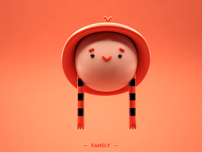 Family Dribbble 3d 3dcharacter c4d character cinema4d cute family render vray vrayforc4d