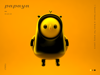 FAMILY-Papaya 3d 3dcharacter c4d character cinema4d cute family render vray vrayforc4d
