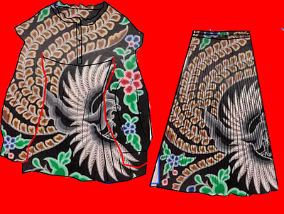 women's batik dress designs branding desail design graphic design illustration