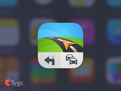New Sygic icon app icon car icon navigation sygic vector