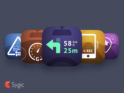 Sygic icons (in-app) android app app icon icon in app ios navigation sygic vector